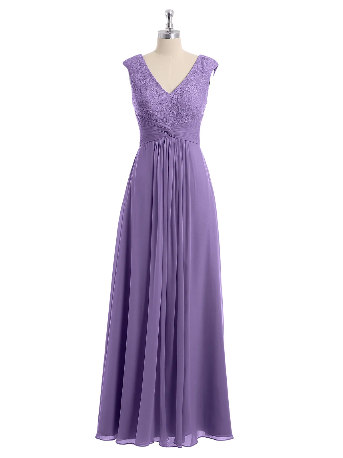 Cap Sleeves Chiffon and Lace Dress with V NECK Tahiti Plus Size
