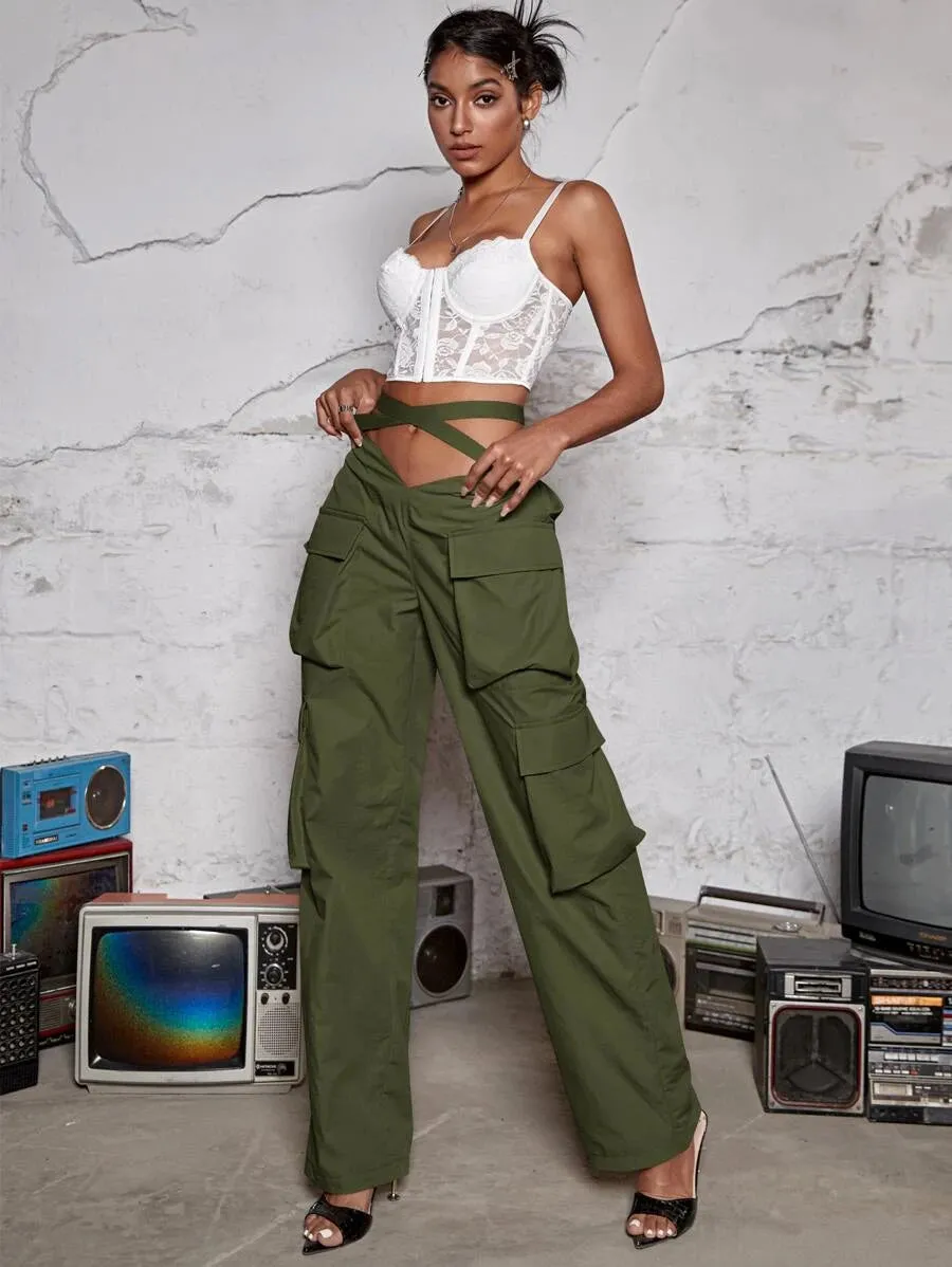 Casual Street Flap Pocket Side Cargo Pants