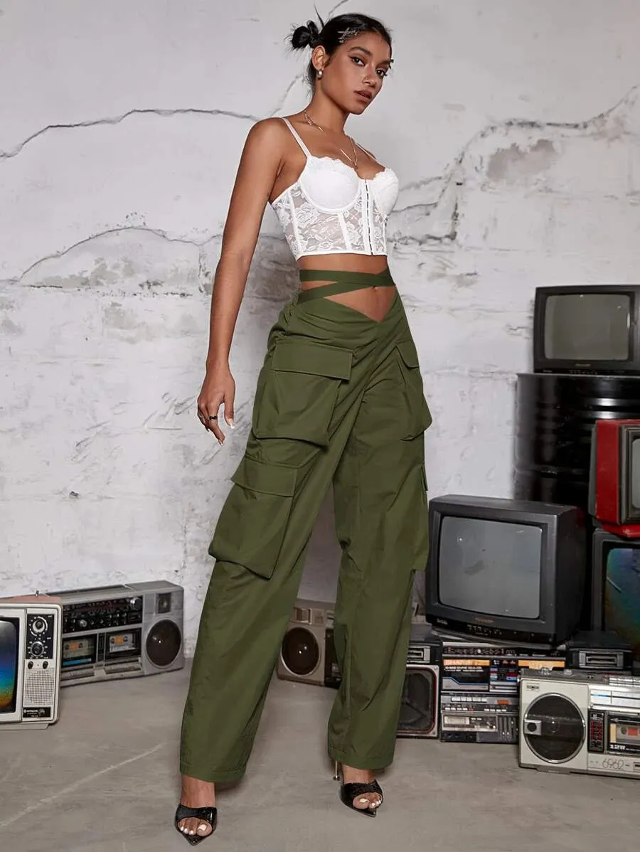 Casual Street Flap Pocket Side Cargo Pants