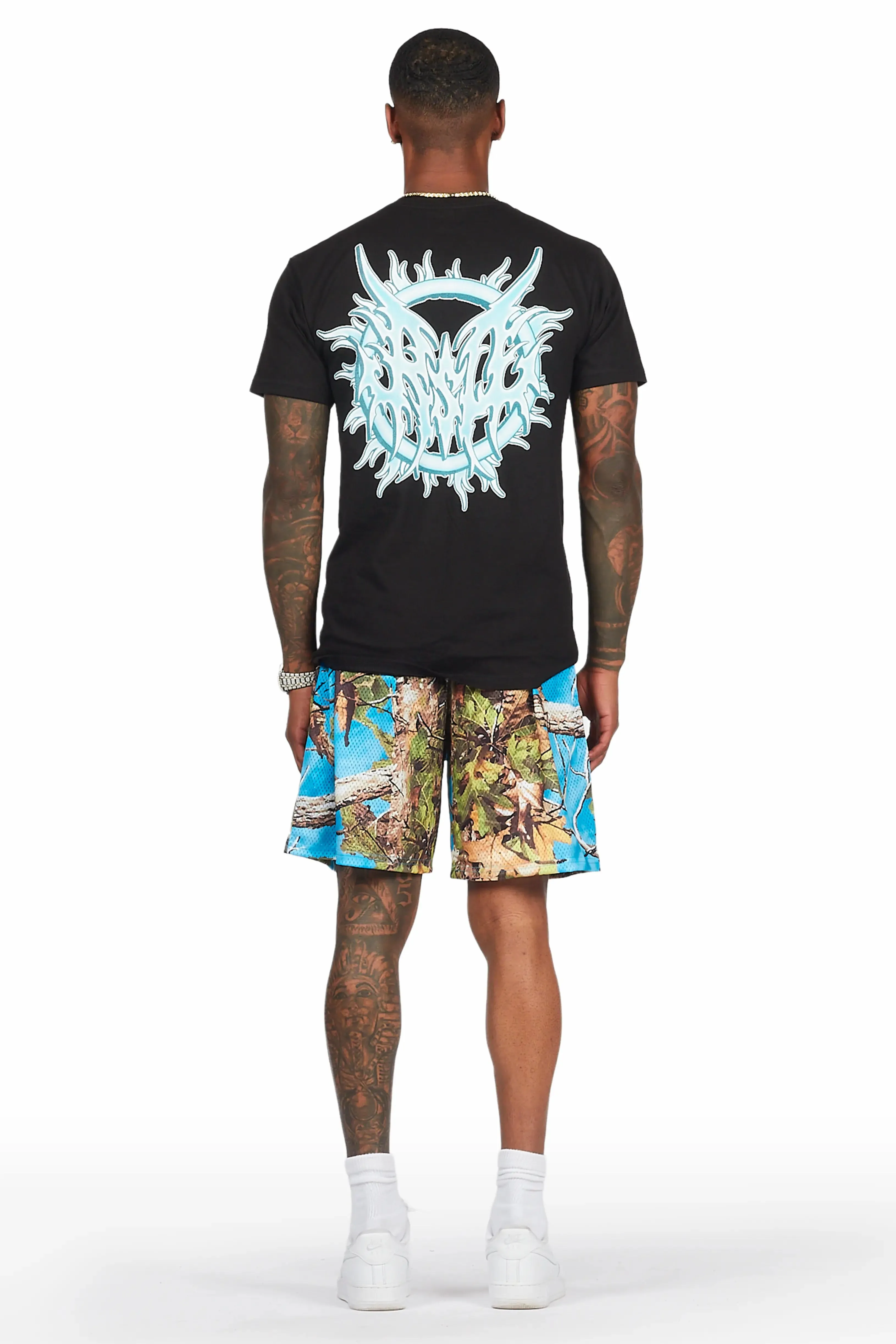 Ceri Turquoise Graphic Short