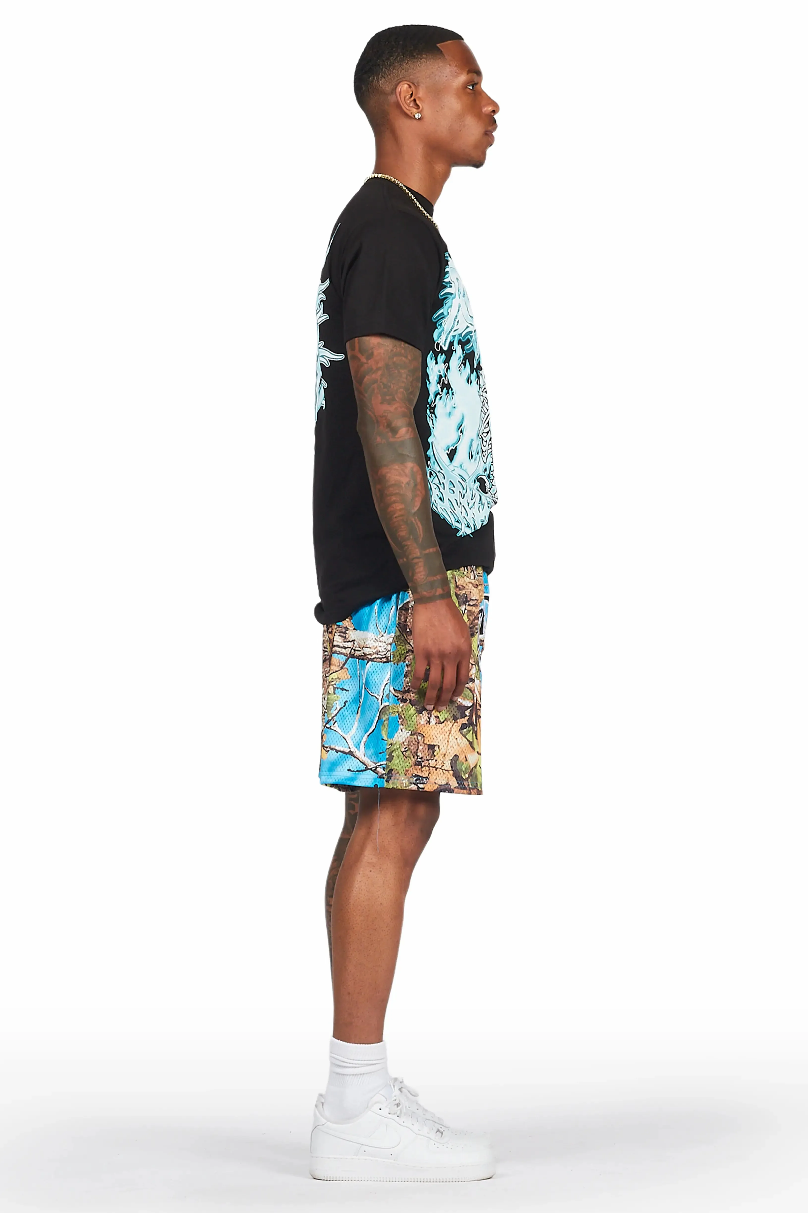 Ceri Turquoise Graphic Short
