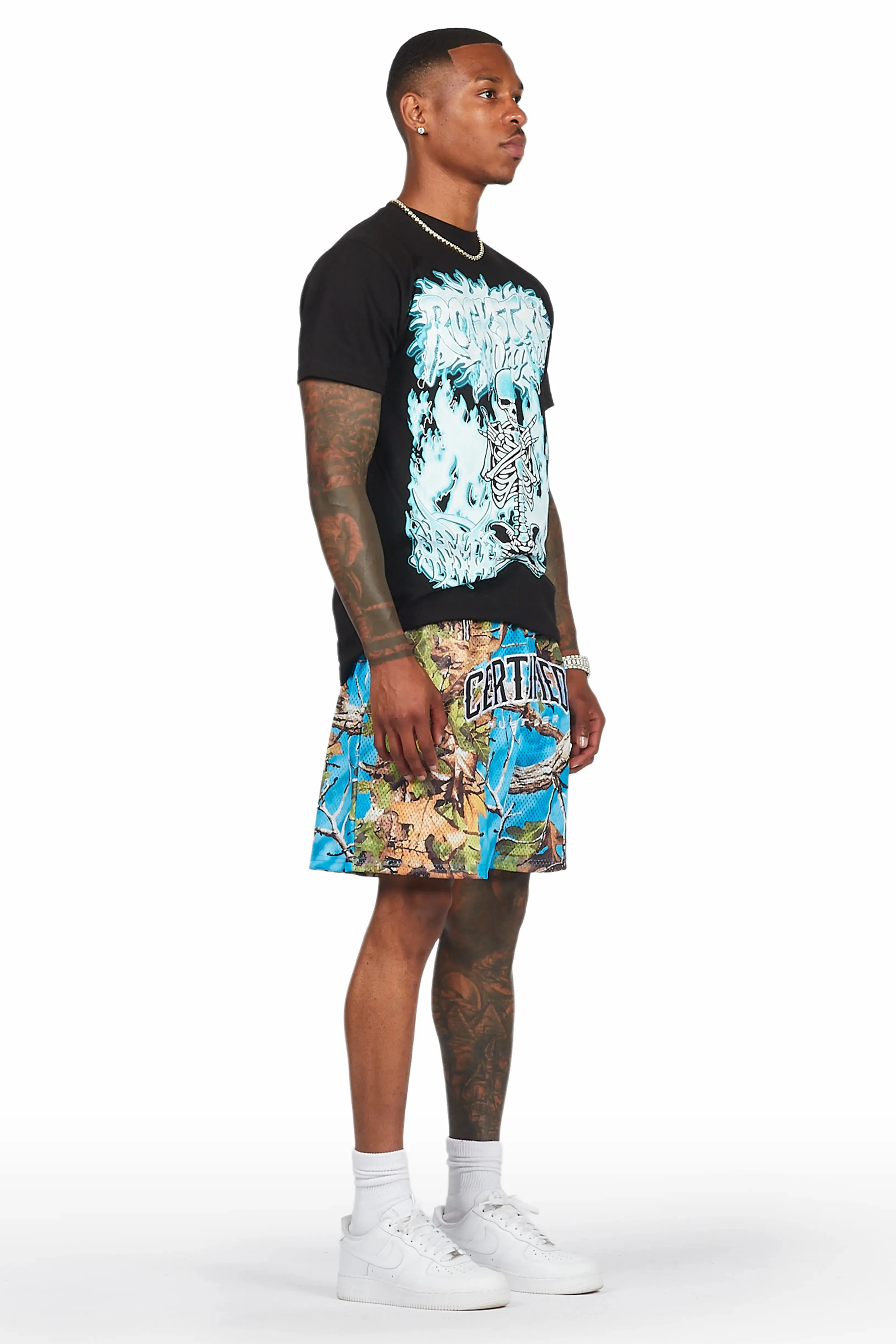 Ceri Turquoise Graphic Short