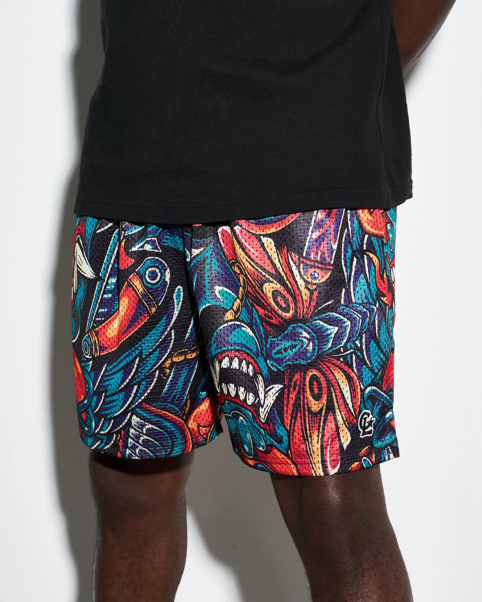Chalk Line Demon AOP Retro Shorts