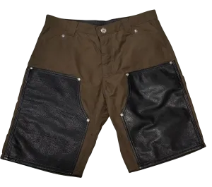 Chrome Hearts 'Double Patch' Nylon & Leather Double Knee Carpenter Shorts