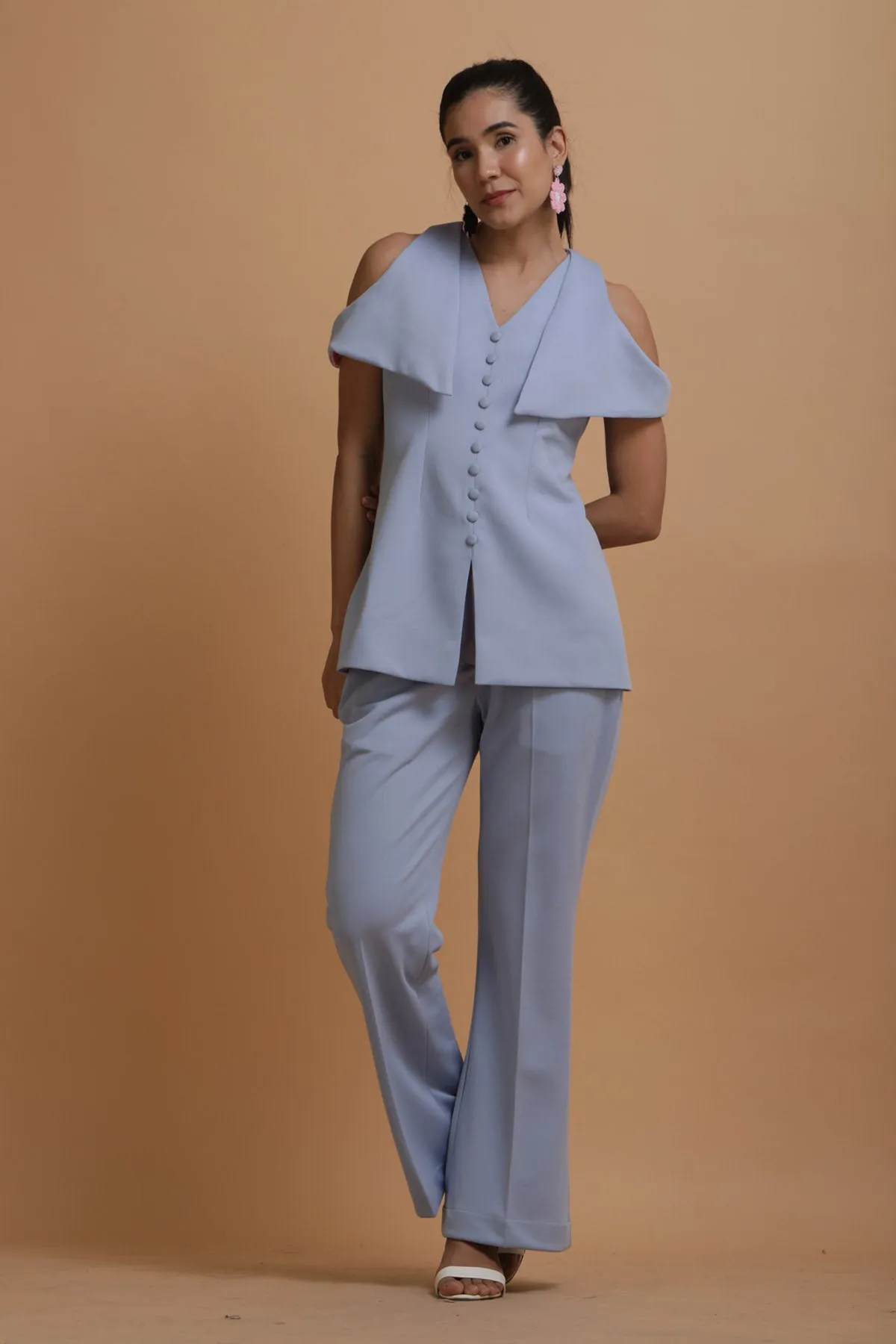 Cold Shoulder Blazer Set