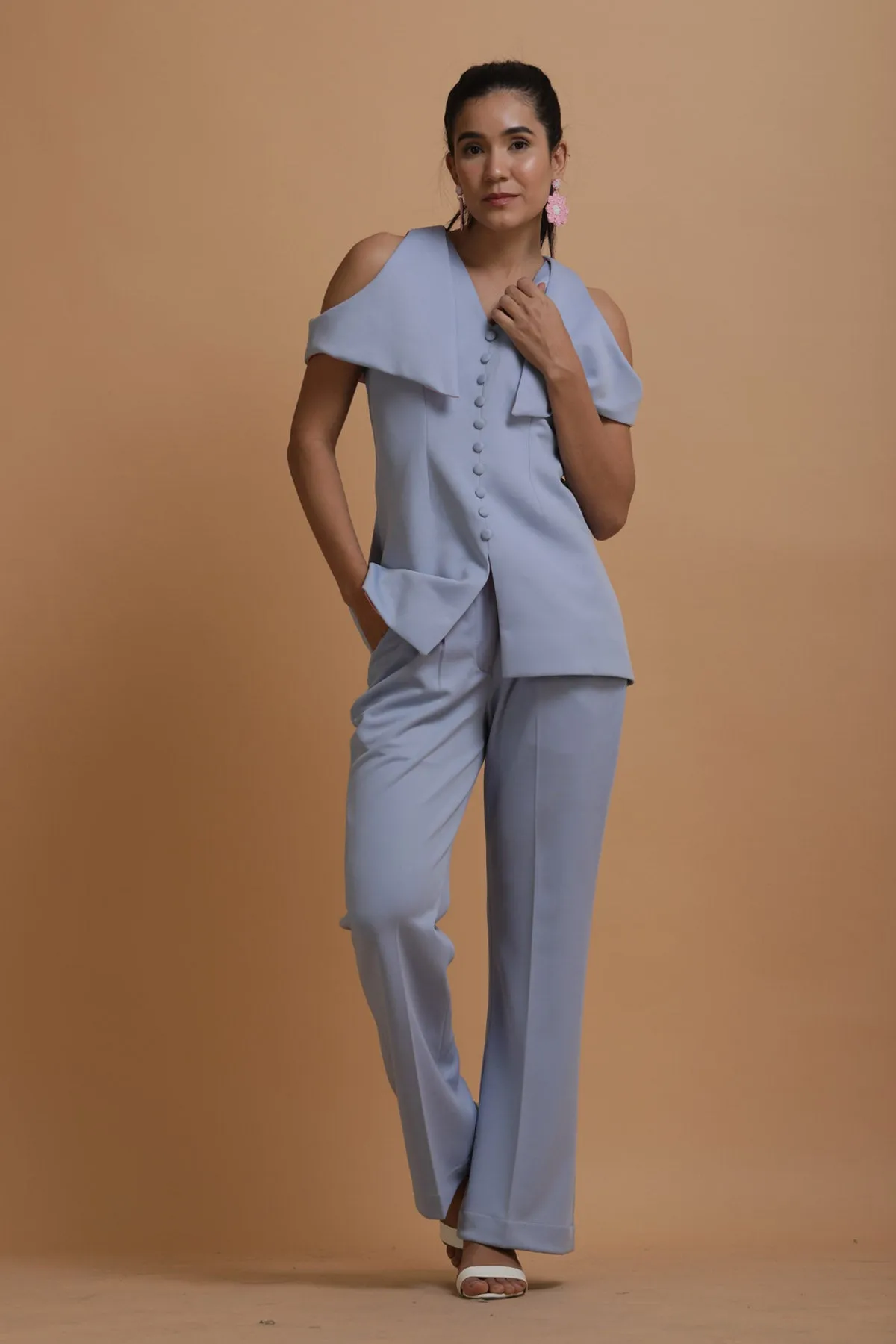 Cold Shoulder Blazer Set