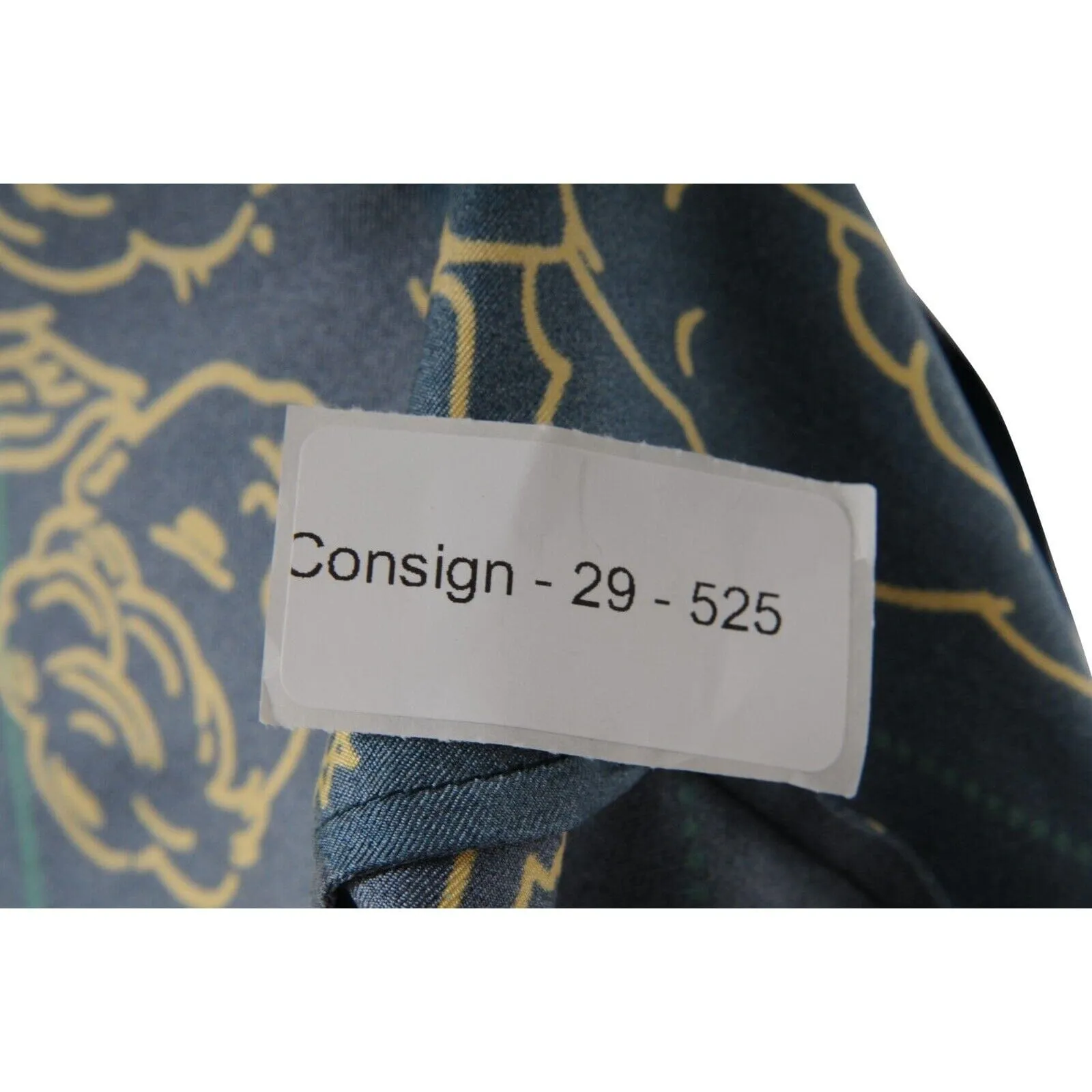 Constelation Stars Button Down Shirt Size Large Blue Gold Silk