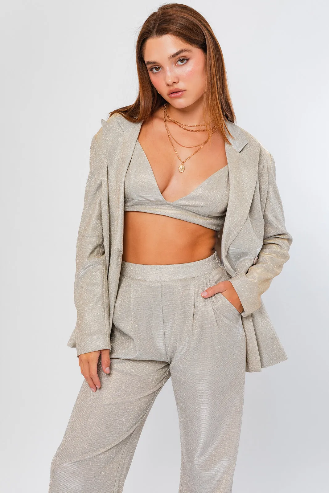 Dancing Queen Champagne Shimmer Pants