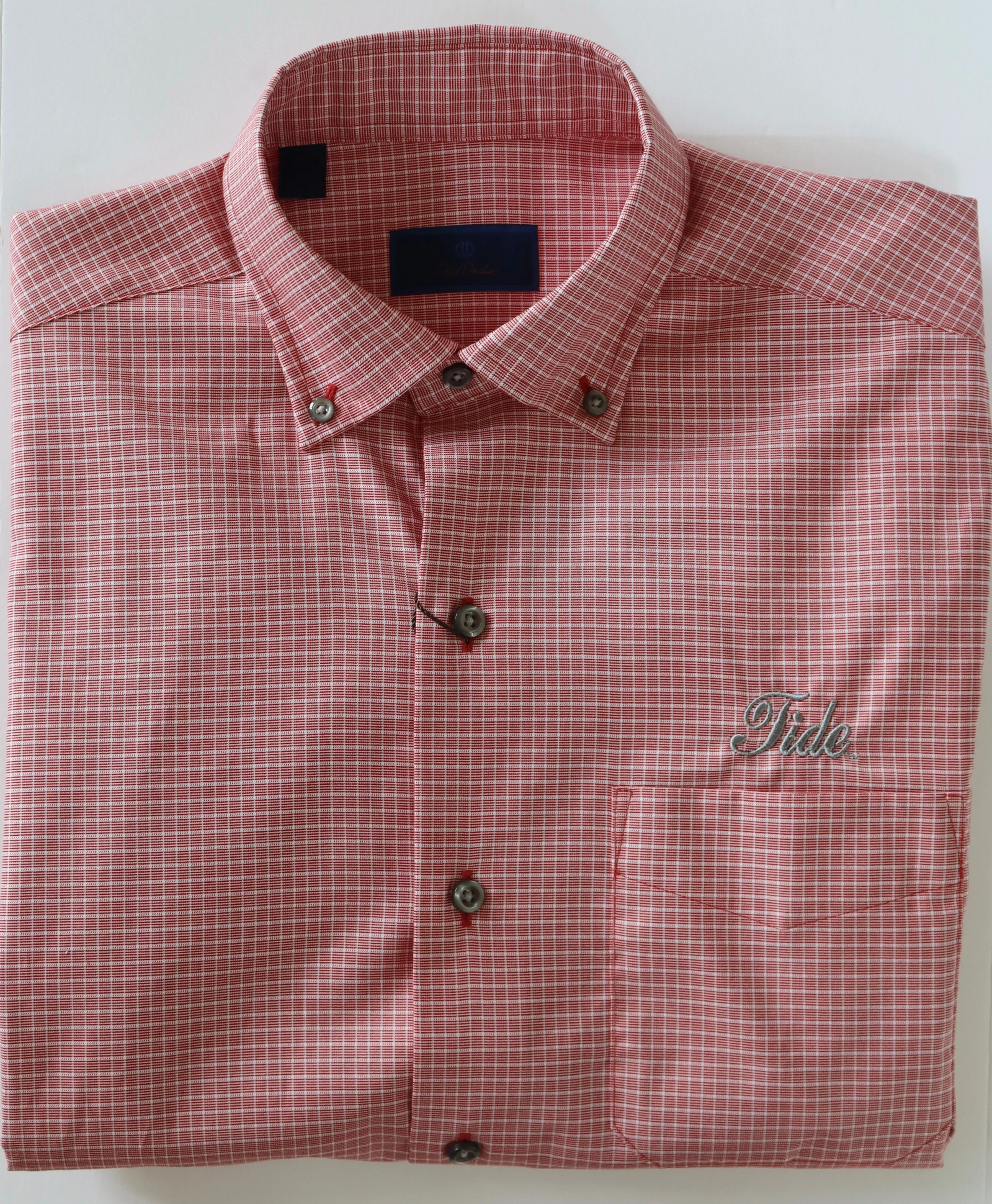 David Donahue Crimson Casual Button Down (Tide Script)