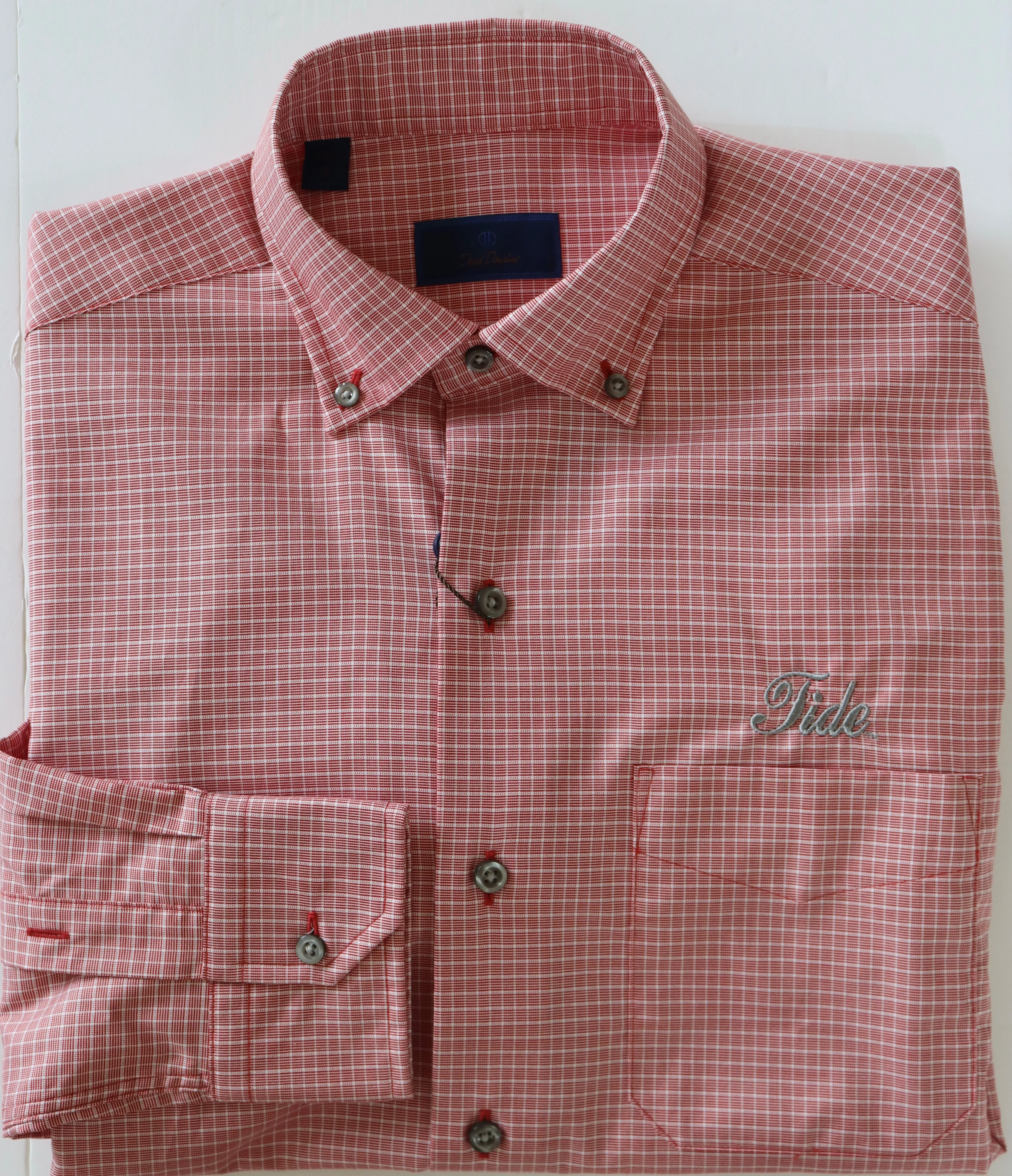 David Donahue Crimson Casual Button Down (Tide Script)