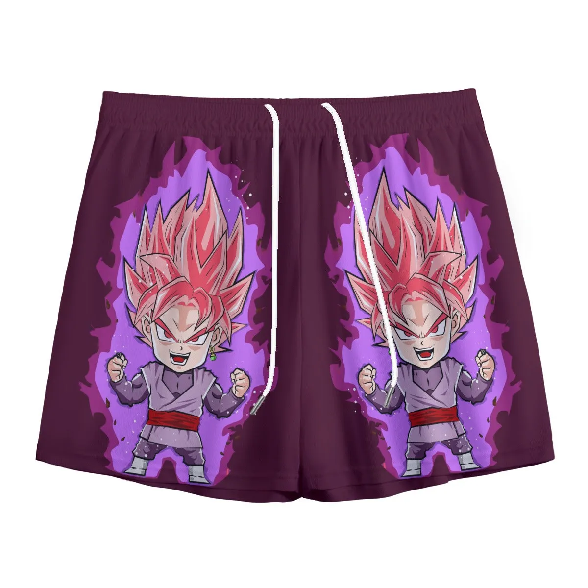 DBZ Goku Black Zamasu Rose Super Saiyan Cute Chibi Design Mesh Shorts