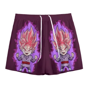 DBZ Goku Black Zamasu Rose Super Saiyan Cute Chibi Design Mesh Shorts