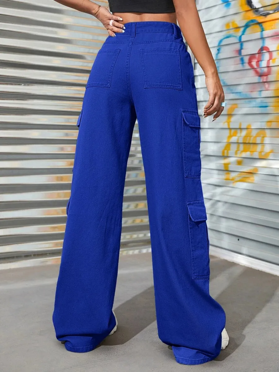Denim Flap Pocket Cargo Jeans