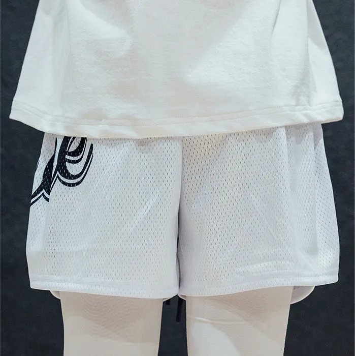 Deuce Mesh Shorts | White/Black