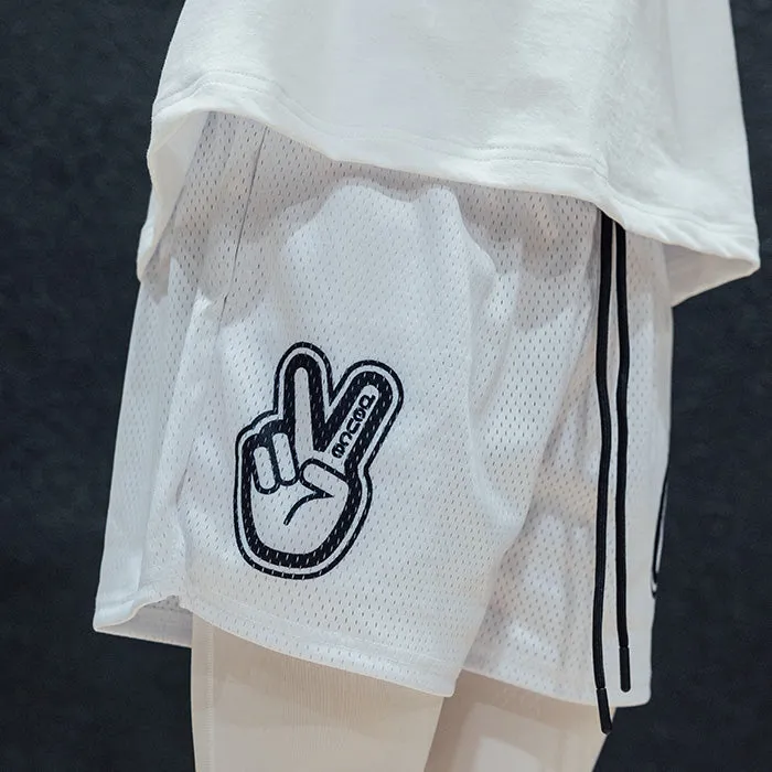 Deuce Mesh Shorts | White/Black