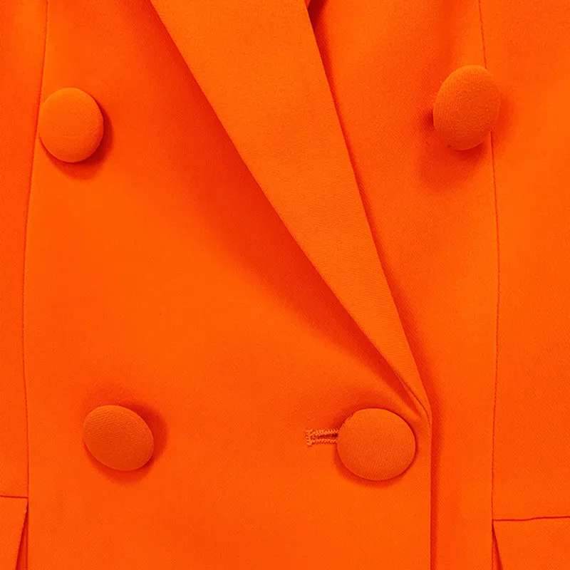 Double Breasted Blazer Suit Set