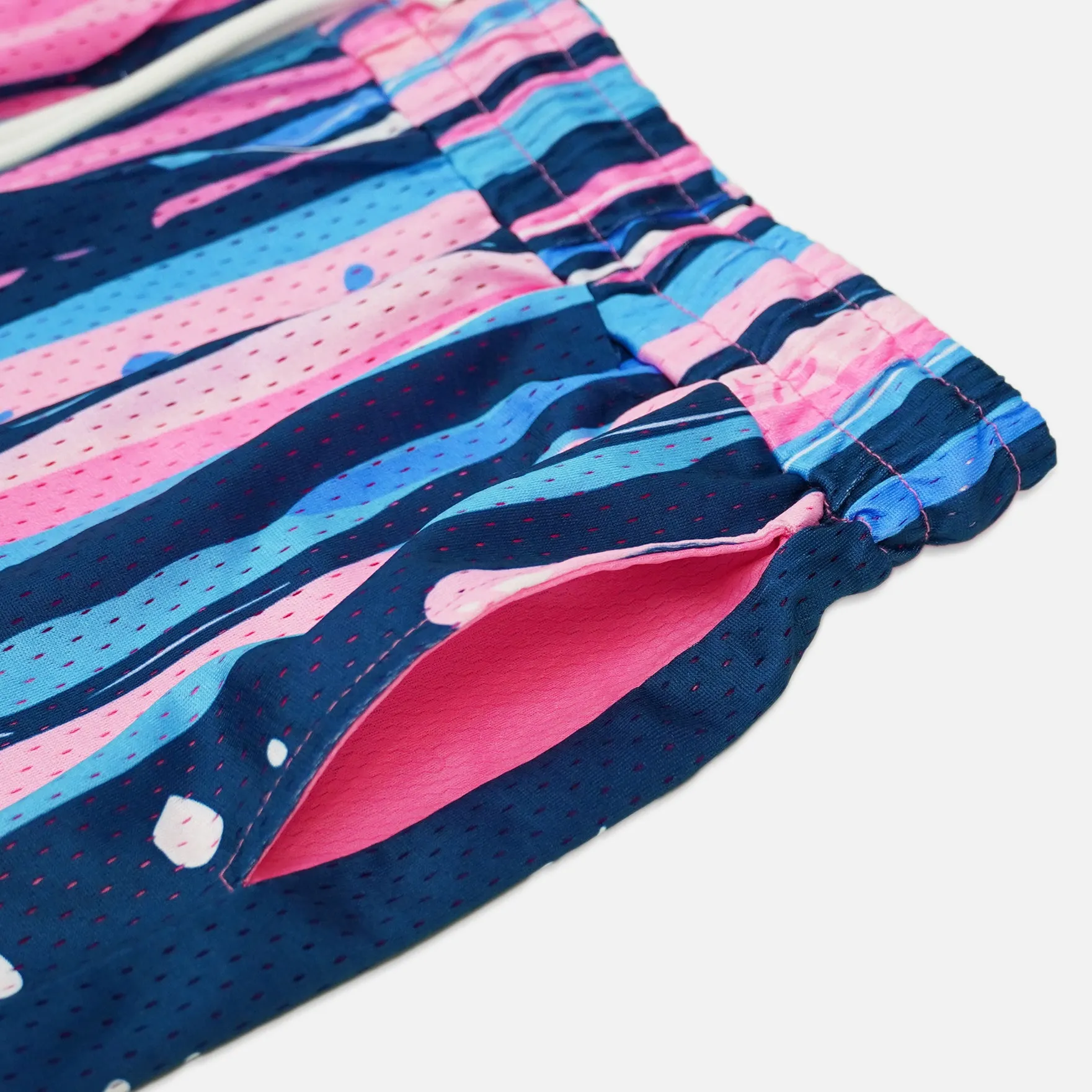 Driping Pink Blue Shorts - 5"