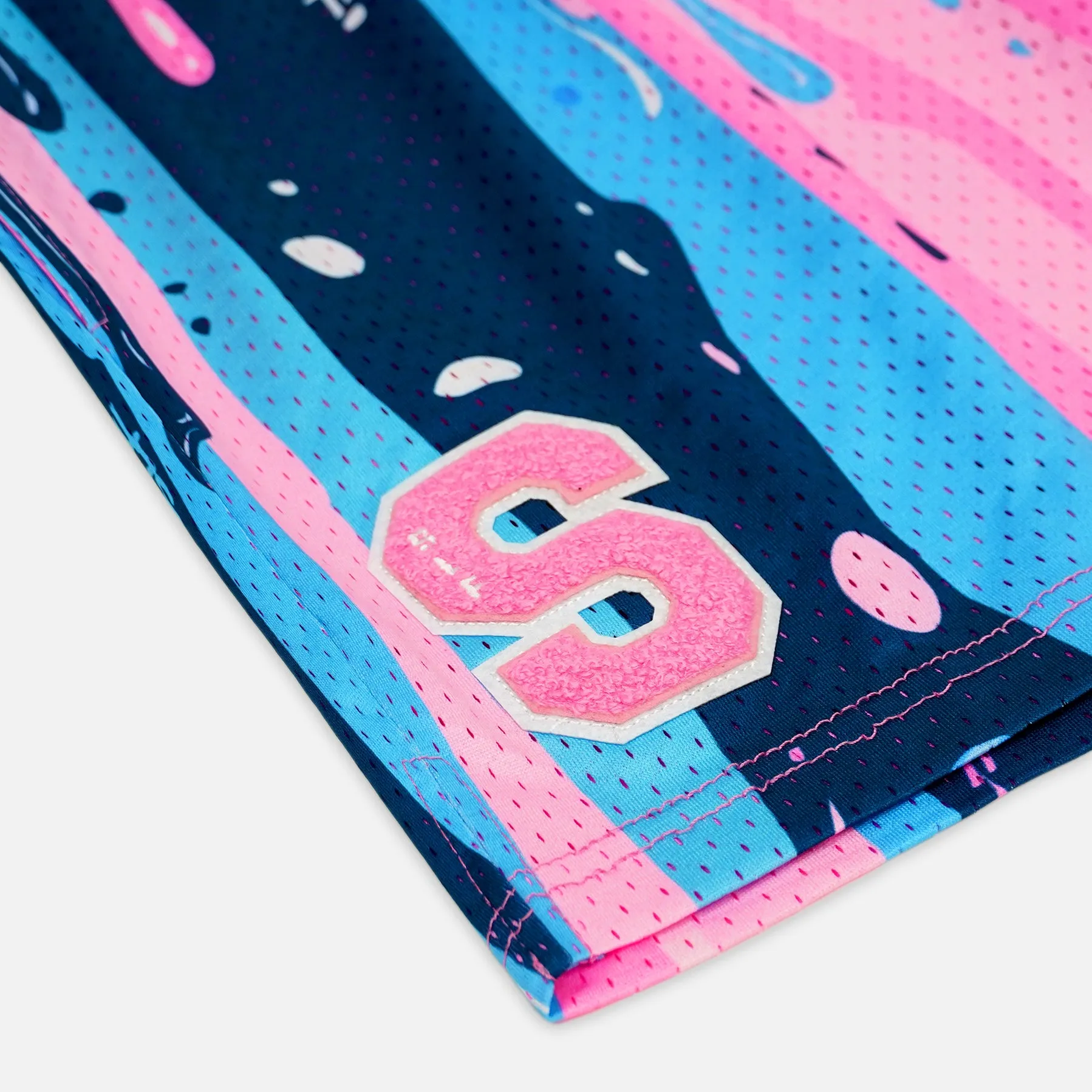 Driping Pink Blue Shorts - 5"