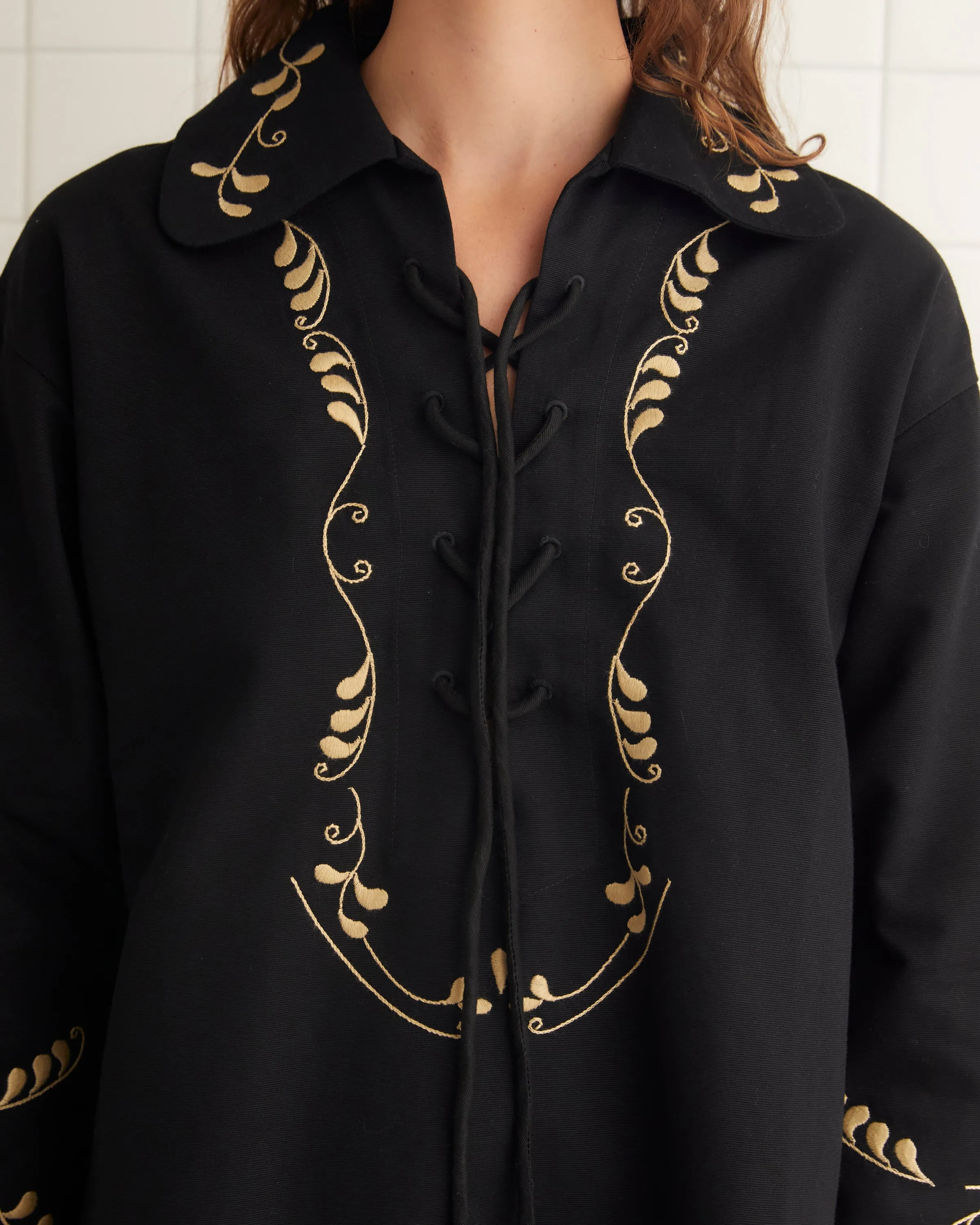 Embroidered Corsage Dress