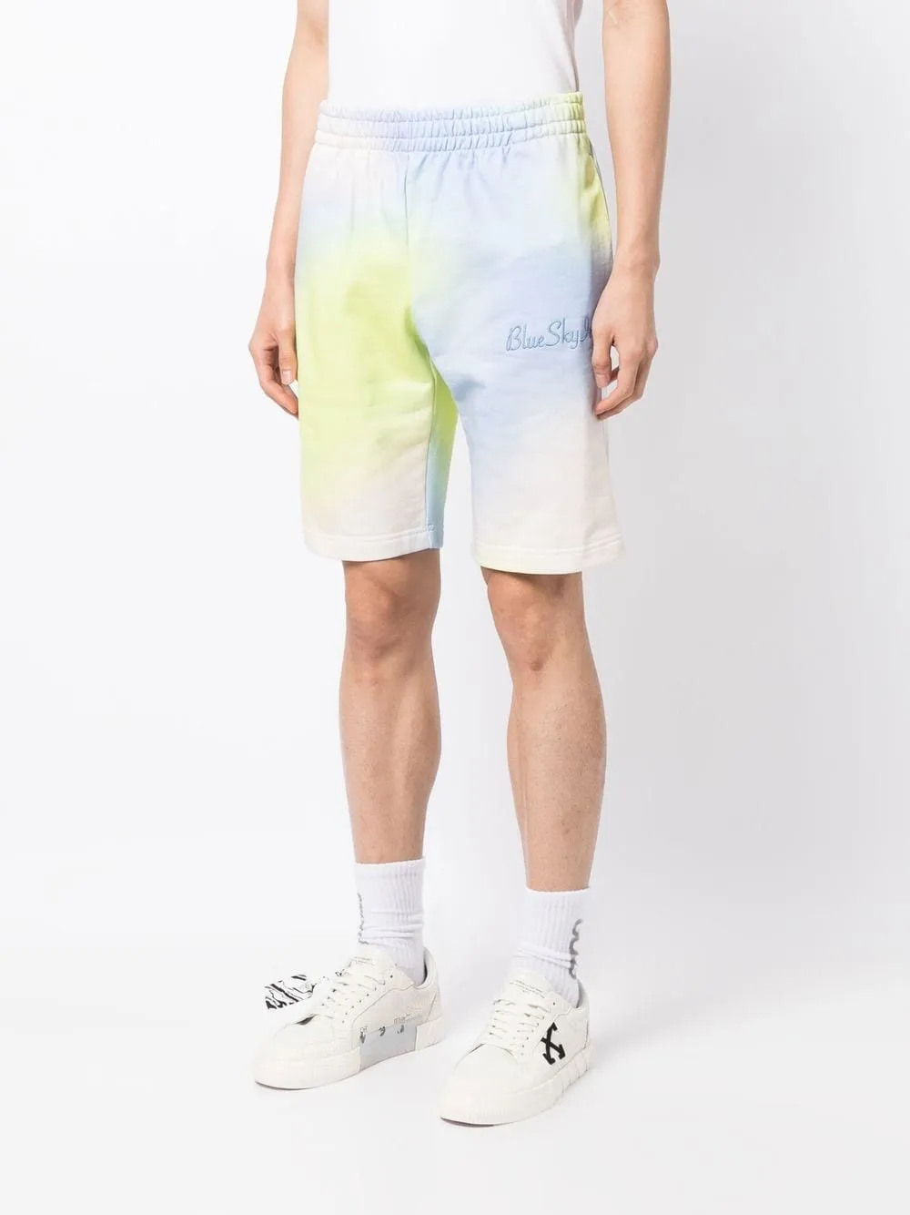 Embroidered-Logo Tie-Dye Shorts