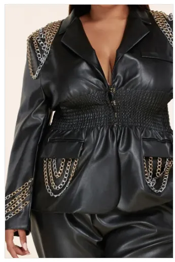 Faux Leather Suit
