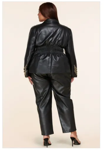 Faux Leather Suit