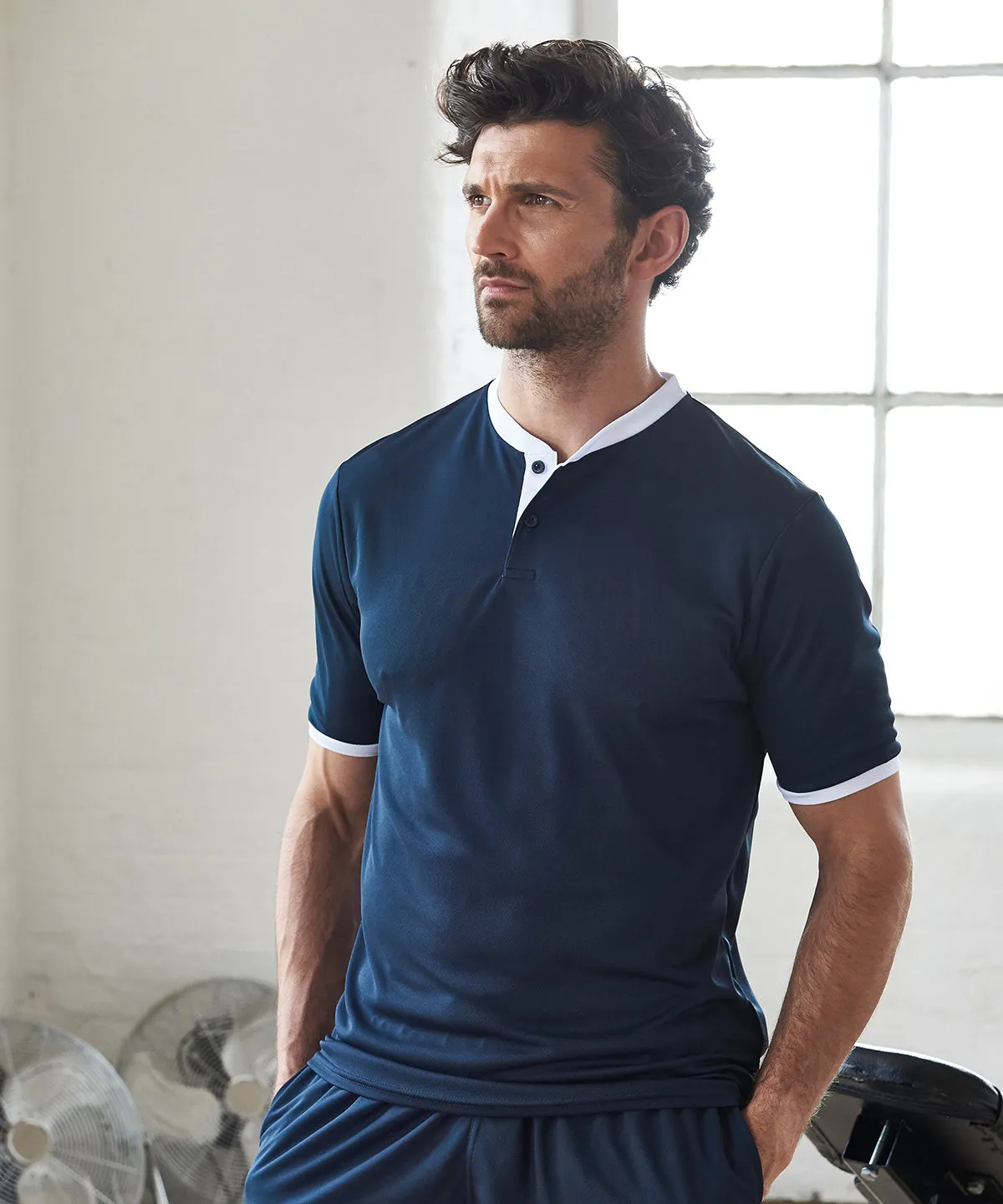 Fire Red/Jet Black - Cool stand collar sports polo