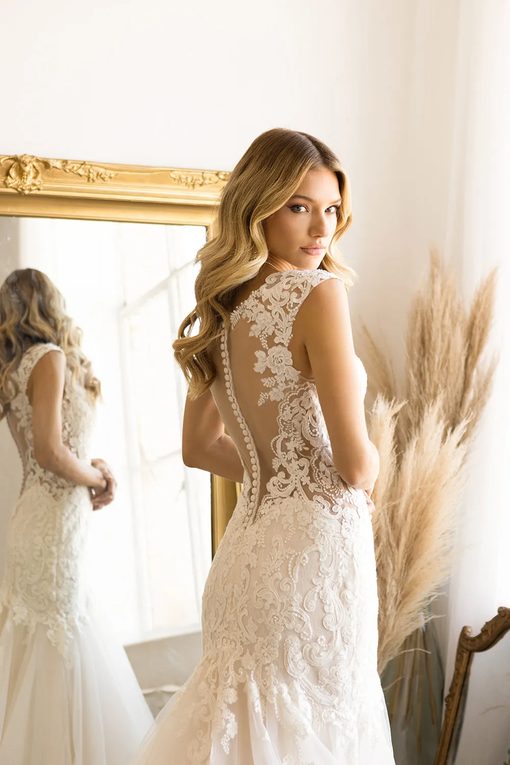 Fitted Cap Sleeve Bridal Gown by Abby Lane 97195