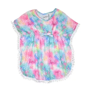 Flap Happy- UPF 50 Kala Beach Swim(Pink Tropical Palms, 2-8y)
