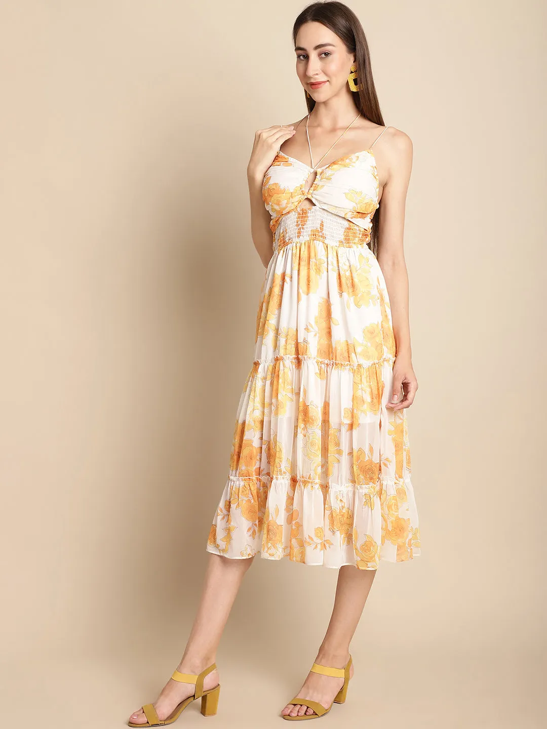 Floral Printed Chiffon Dress