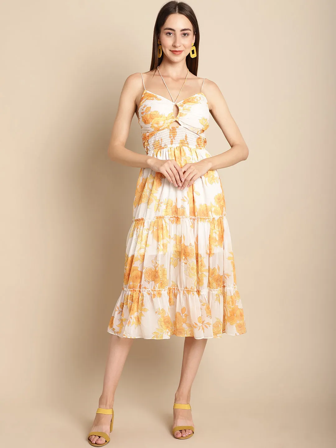 Floral Printed Chiffon Dress