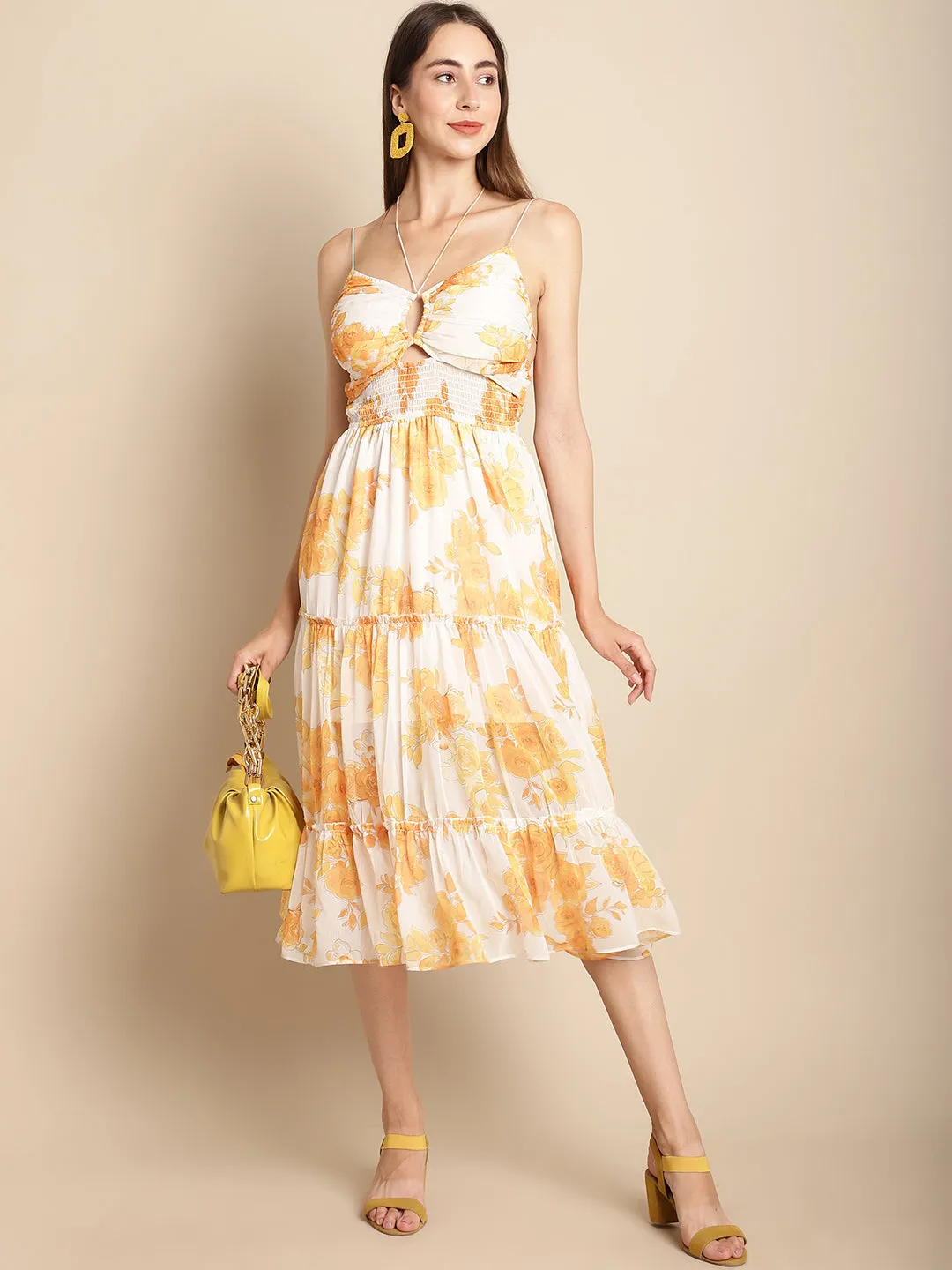 Floral Printed Chiffon Dress