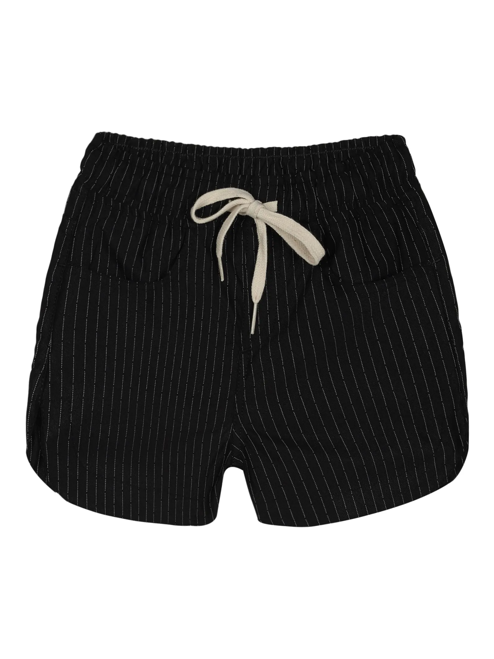Girls Cropped Print Polo & Basic Roll up Hot Short Set