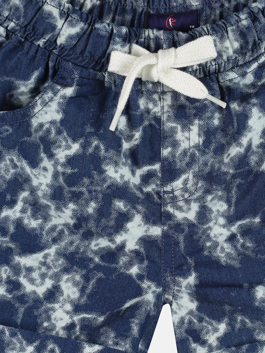 Girls Cropped Print Polo & Basic Roll up Hot Short Set