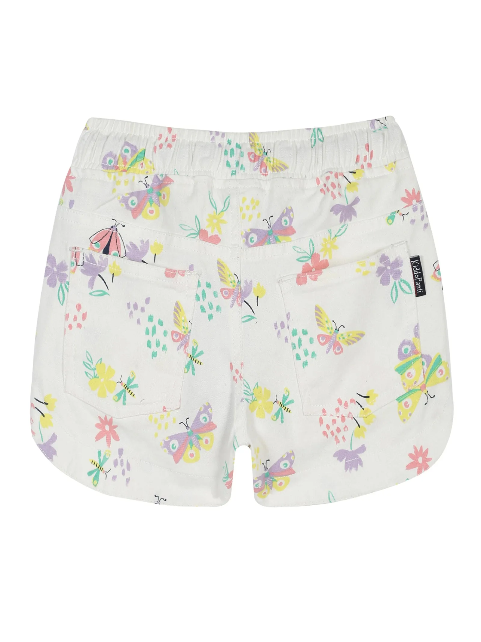 Girls Cropped Print Polo & Basic Roll up Hot Short Set
