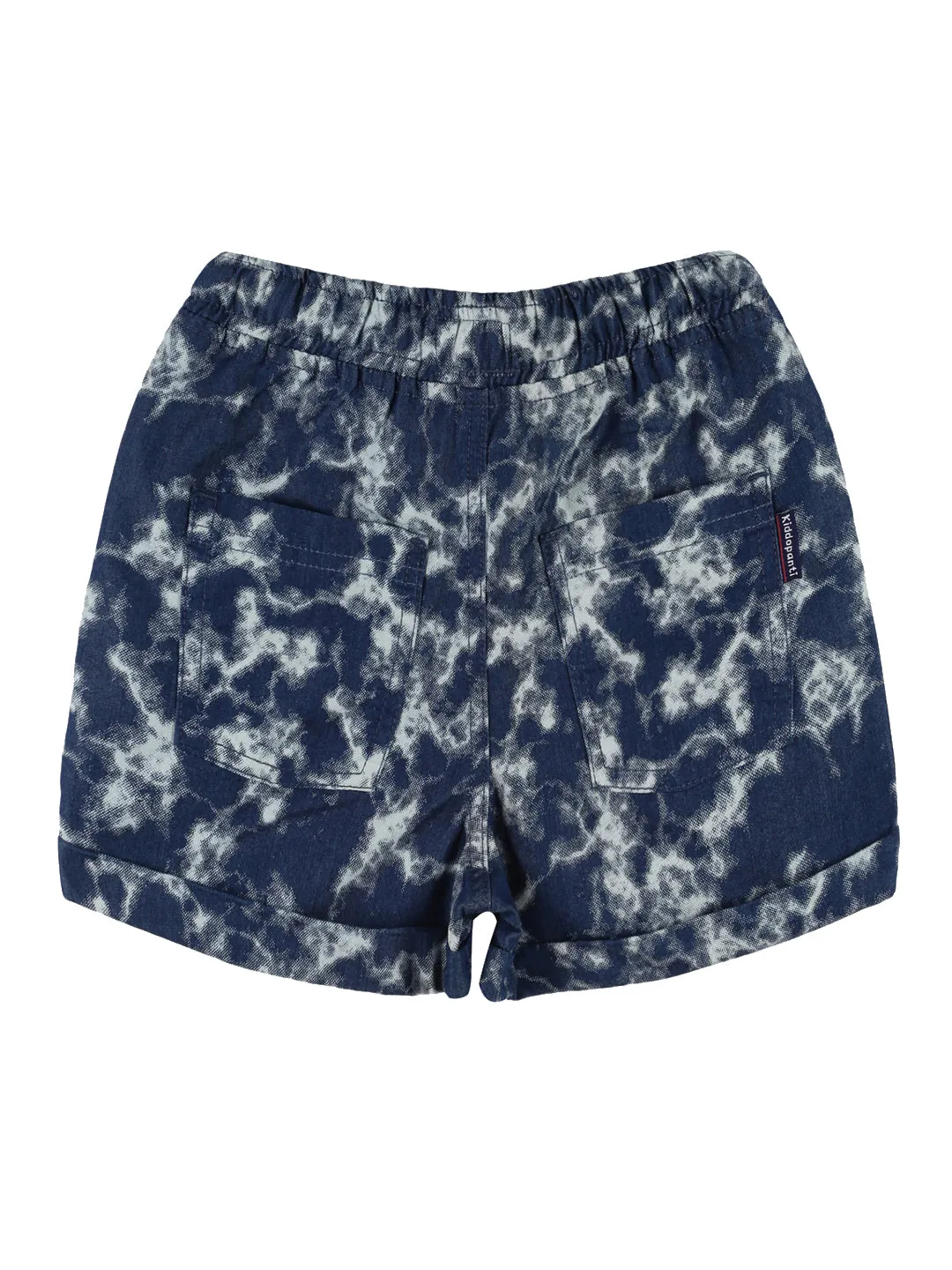 Girls Cropped Print Polo & Basic Roll up Hot Short Set