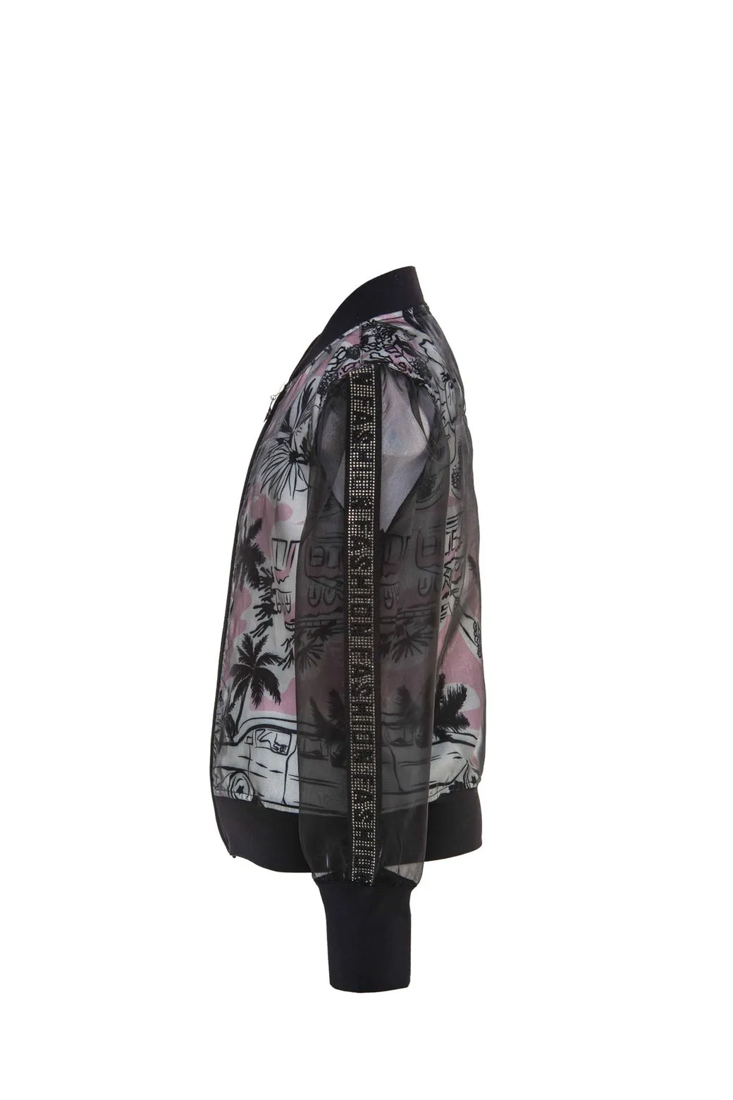 Girls Outfit Palm Themed Bomber and Shorts