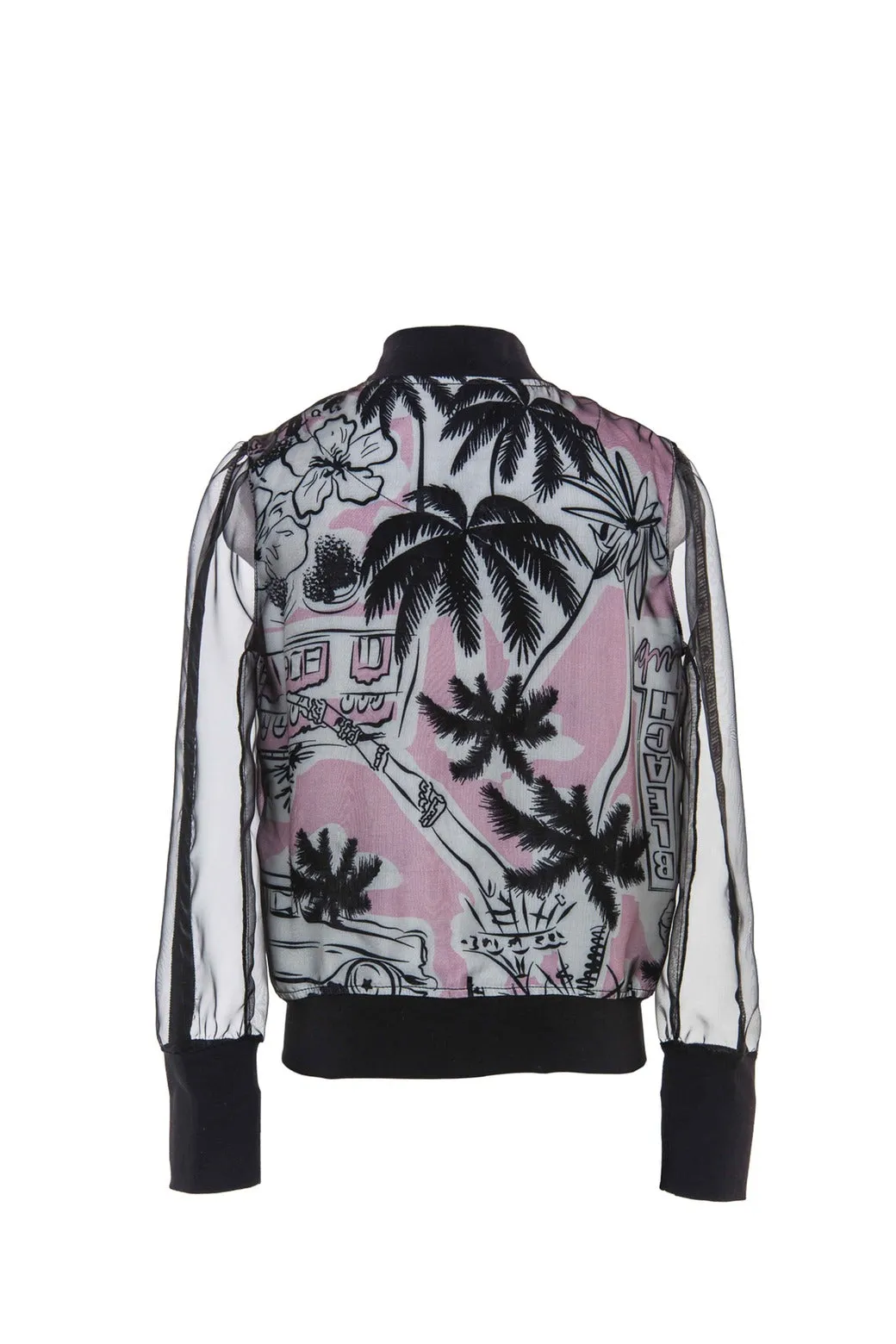 Girls Outfit Palm Themed Bomber and Shorts