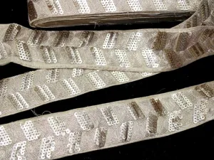 Golden Designer Sequins Work Embroidered Border