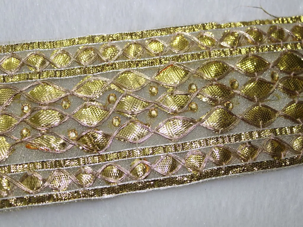 Golden Fancy Embellished Gota Work Embroidered Border
