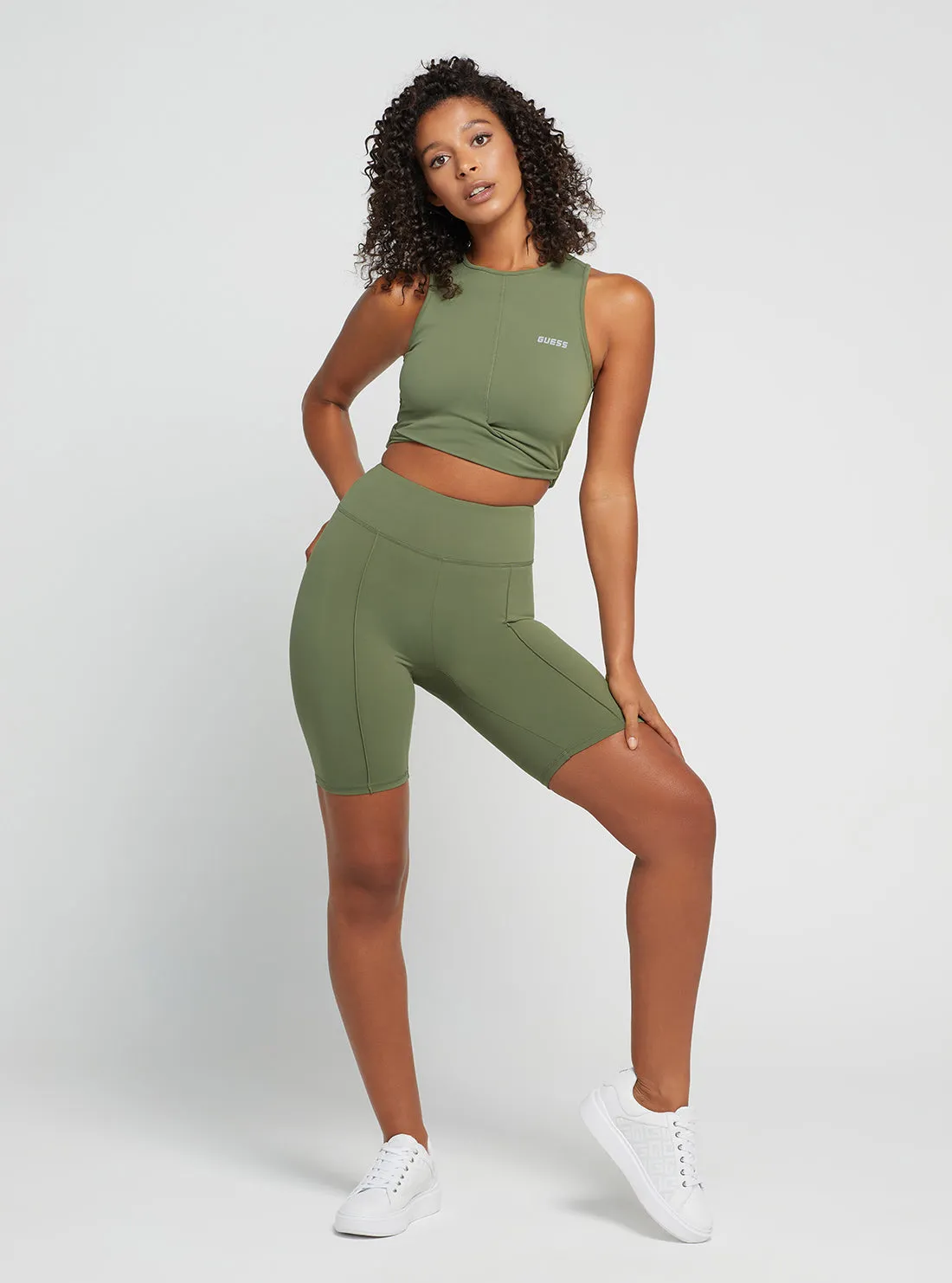 Green Coline Active Bike Shorts