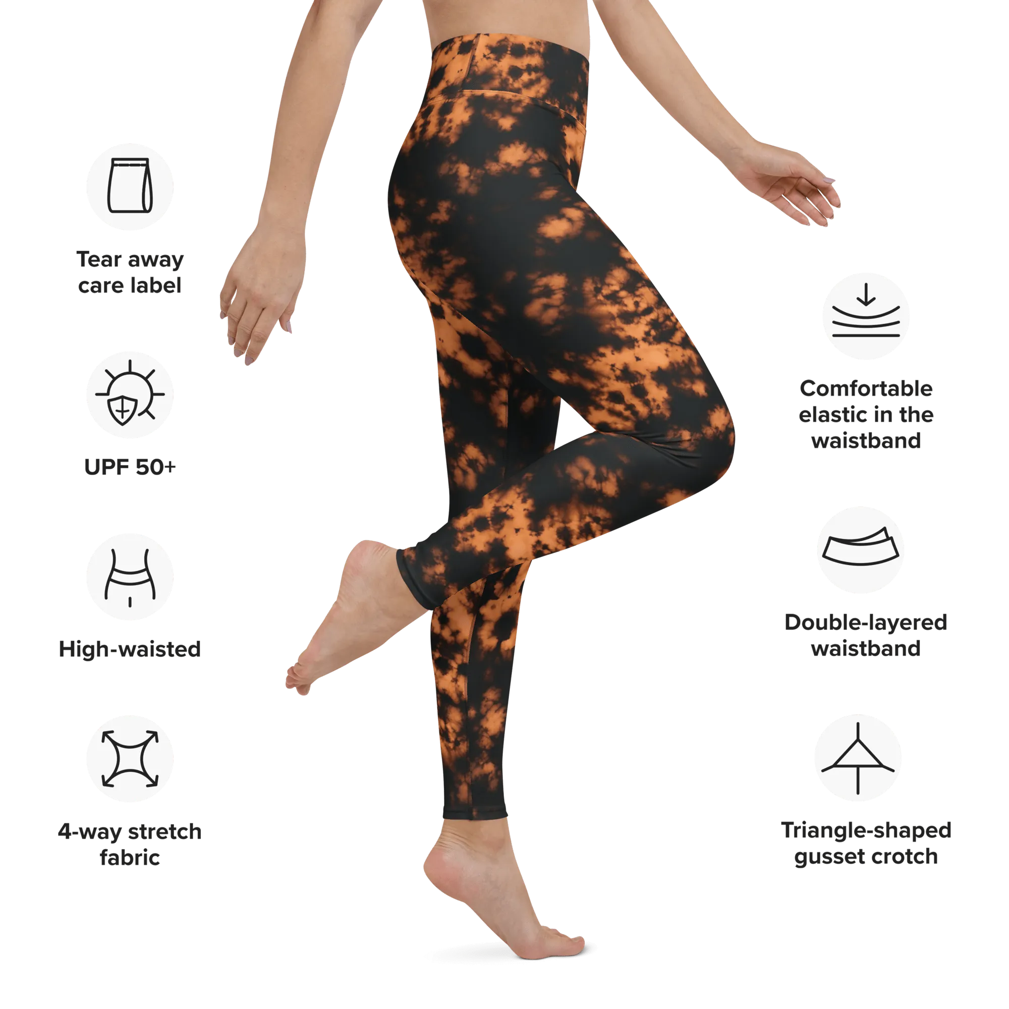 Grunge Bleach Bath Yoga Leggings (READY TO SHIP)