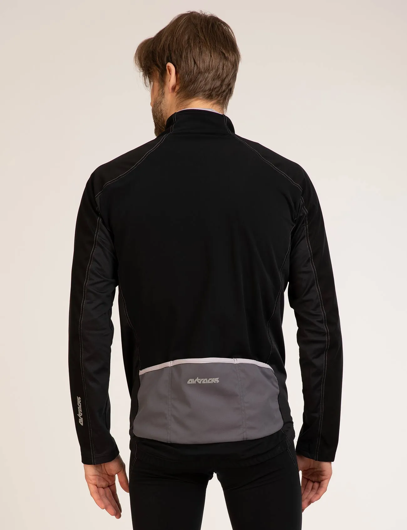 Herren Thermo Fahrradjacke Comfort Line Schwarz Grau