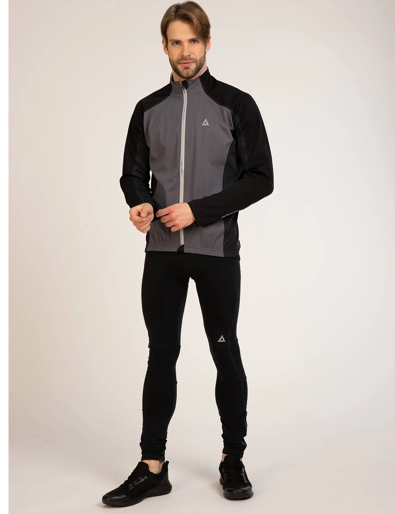 Herren Thermo Fahrradjacke Comfort Line Schwarz Grau