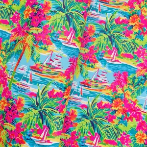 Hibiscus Harbor Printed Vinyl 18" x 53" Rolls | Pebble Texture
