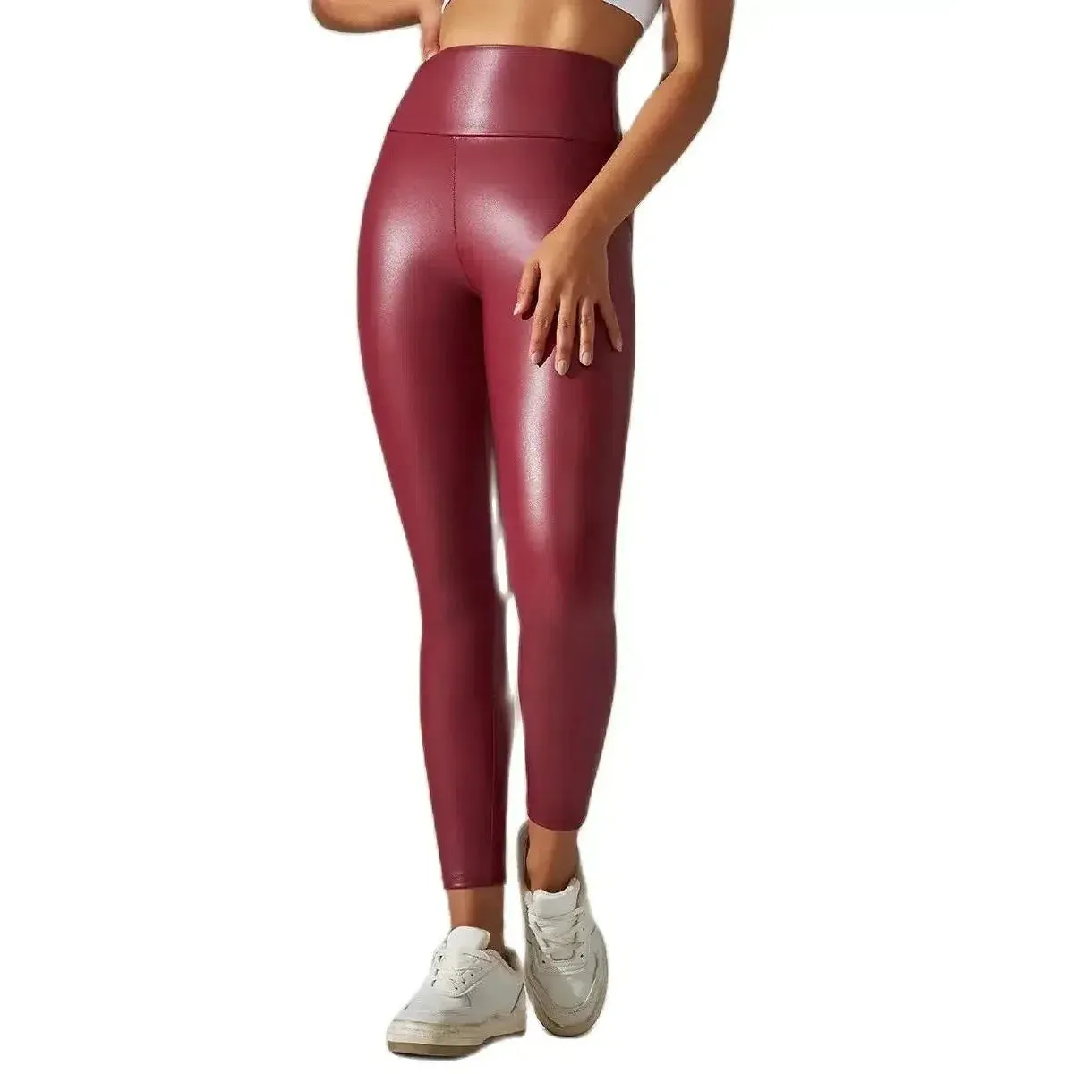 High Waist Zipper Pu Leggings For Women Black Sexy Booty Stretch Pants
