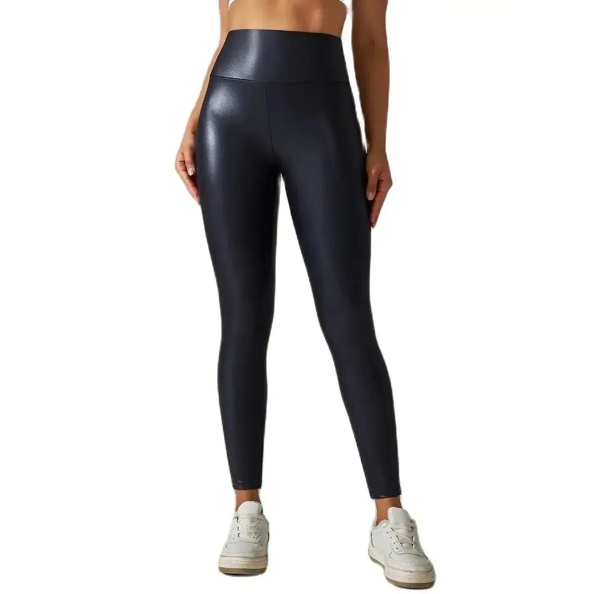 High Waist Zipper Pu Leggings For Women Black Sexy Booty Stretch Pants