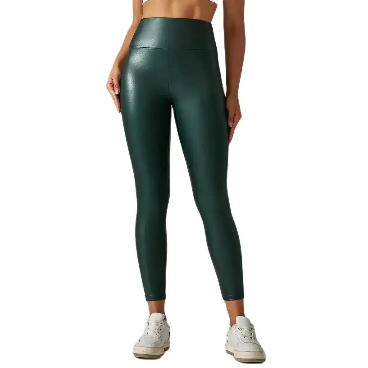 High Waist Zipper Pu Leggings For Women Black Sexy Booty Stretch Pants