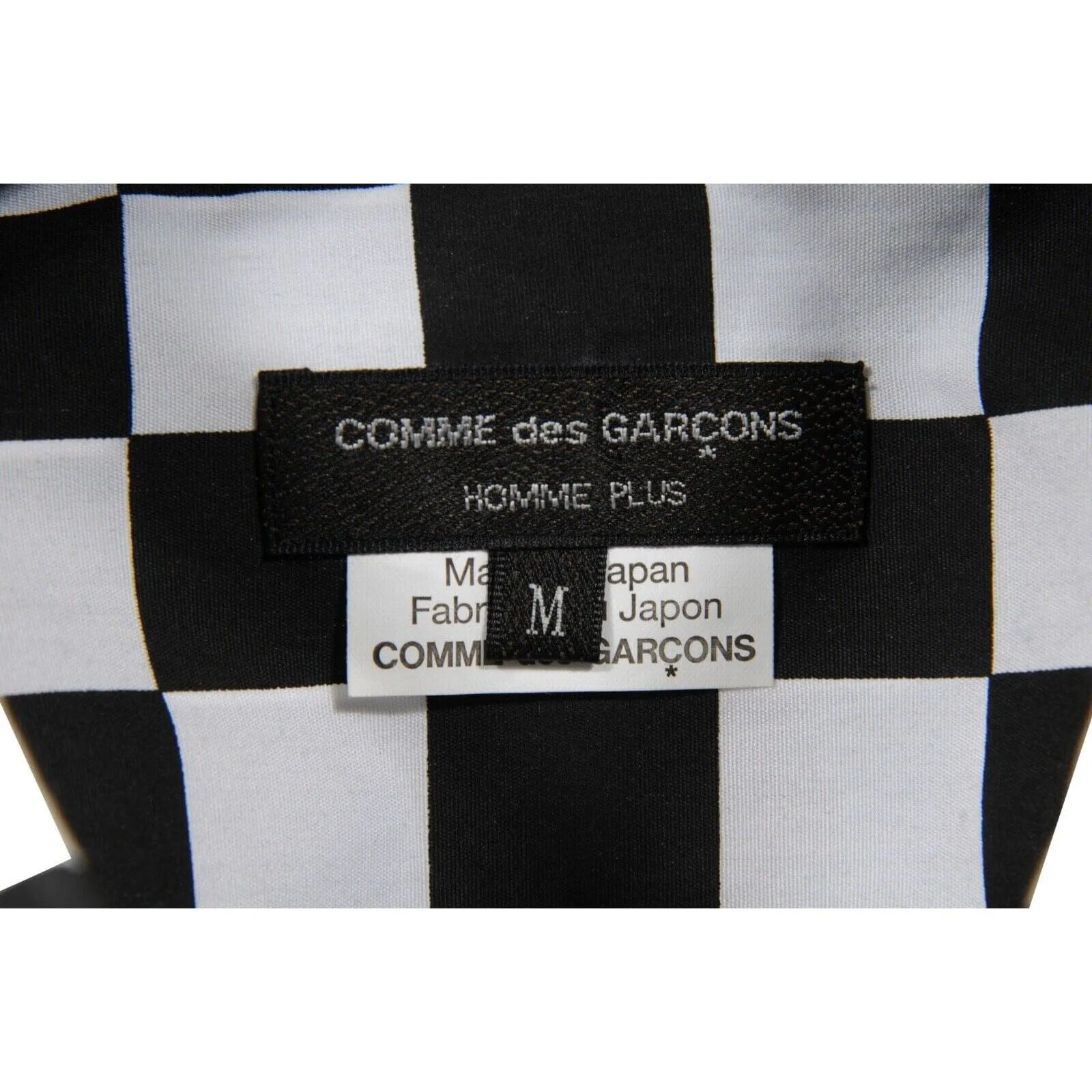 Homme Plus Mens Button Up Checkered Board Cut Out Shirt