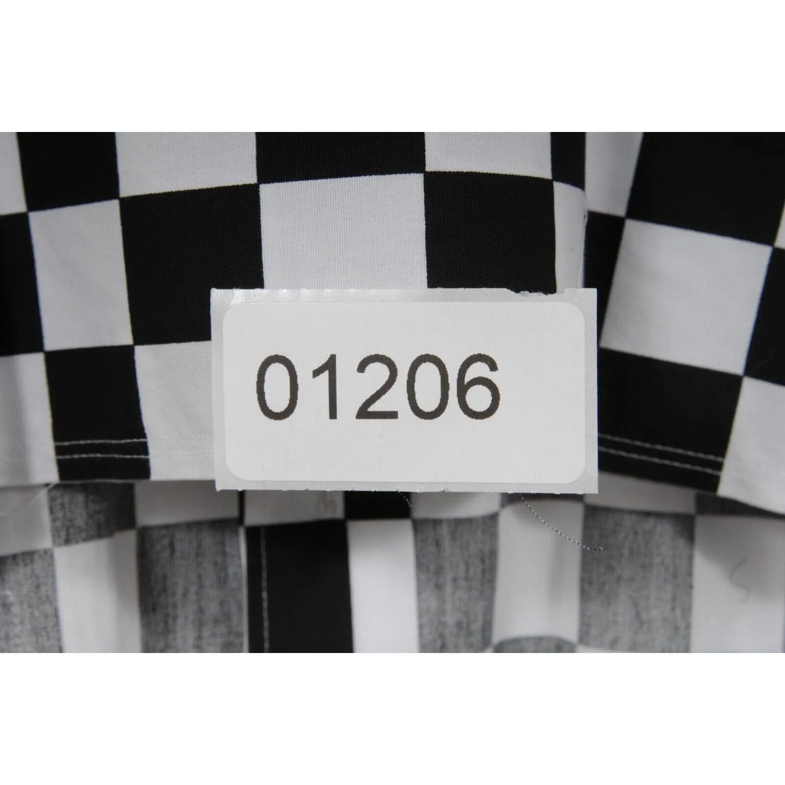 Homme Plus Mens Button Up Checkered Board Cut Out Shirt